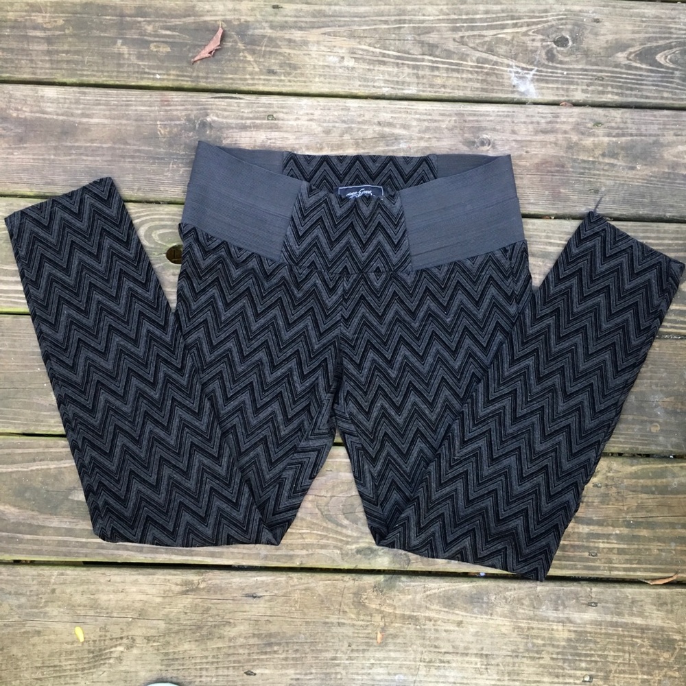 One Song Black Textured Velvet Mix Leggings